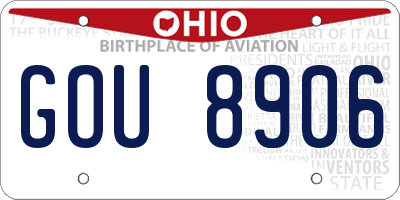 OH license plate GOU8906