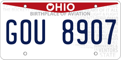 OH license plate GOU8907