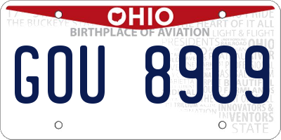 OH license plate GOU8909