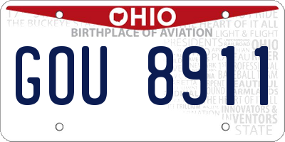 OH license plate GOU8911