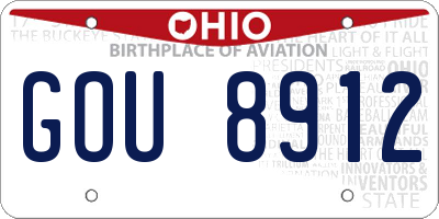 OH license plate GOU8912
