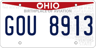 OH license plate GOU8913