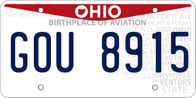 OH license plate GOU8915