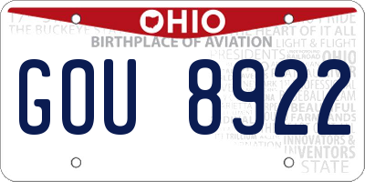 OH license plate GOU8922