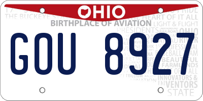 OH license plate GOU8927