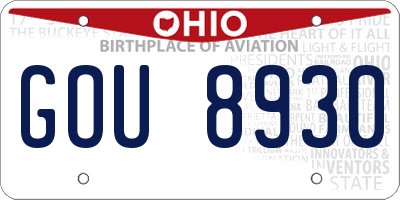 OH license plate GOU8930