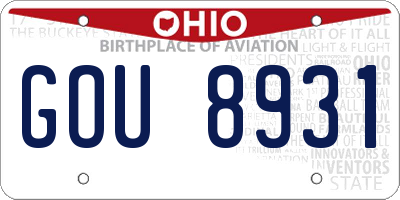 OH license plate GOU8931