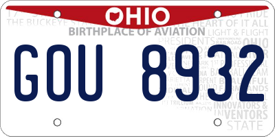 OH license plate GOU8932
