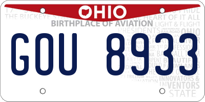 OH license plate GOU8933