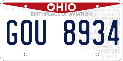 OH license plate GOU8934
