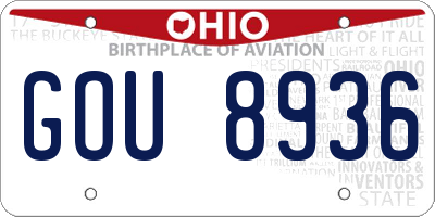 OH license plate GOU8936
