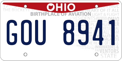 OH license plate GOU8941