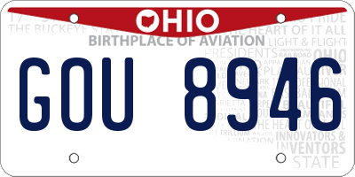 OH license plate GOU8946