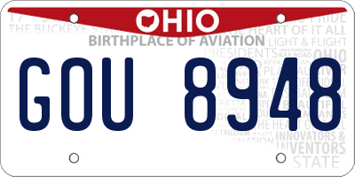 OH license plate GOU8948