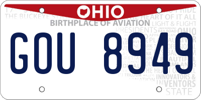 OH license plate GOU8949
