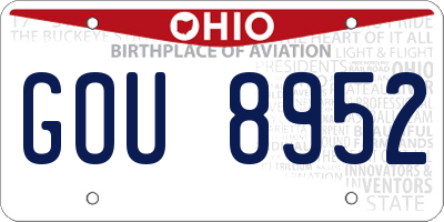 OH license plate GOU8952