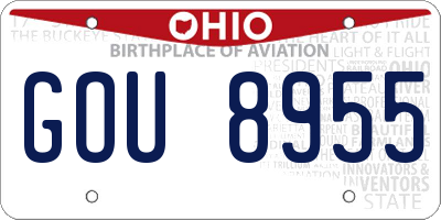 OH license plate GOU8955