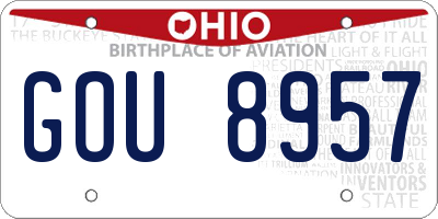 OH license plate GOU8957