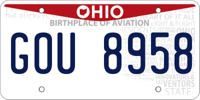 OH license plate GOU8958
