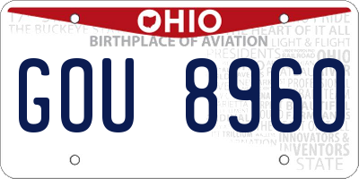 OH license plate GOU8960