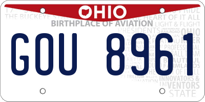 OH license plate GOU8961