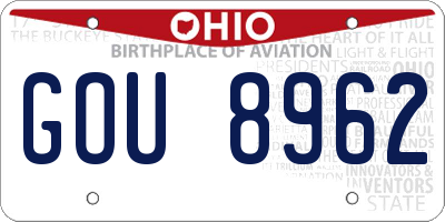 OH license plate GOU8962