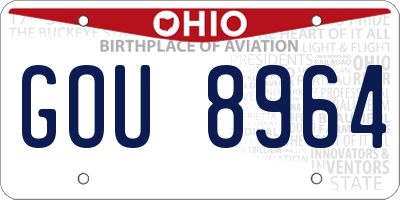 OH license plate GOU8964