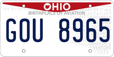 OH license plate GOU8965