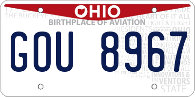 OH license plate GOU8967