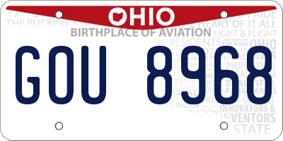 OH license plate GOU8968