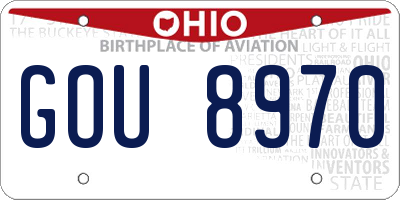 OH license plate GOU8970