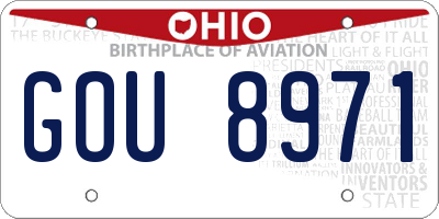 OH license plate GOU8971