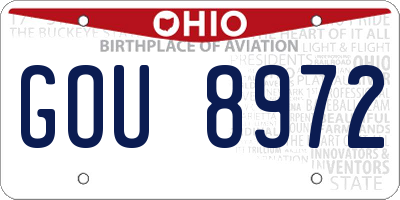 OH license plate GOU8972