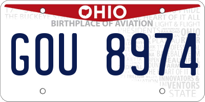 OH license plate GOU8974