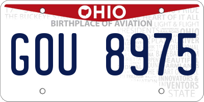 OH license plate GOU8975