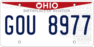 OH license plate GOU8977