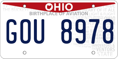 OH license plate GOU8978