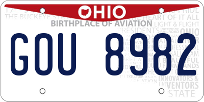 OH license plate GOU8982
