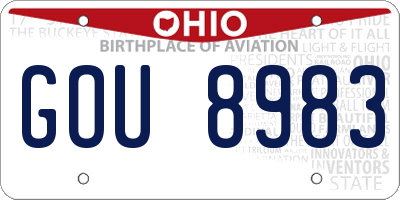 OH license plate GOU8983