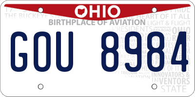 OH license plate GOU8984