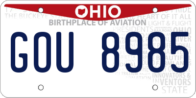 OH license plate GOU8985