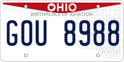 OH license plate GOU8988