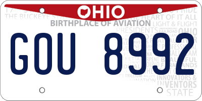 OH license plate GOU8992