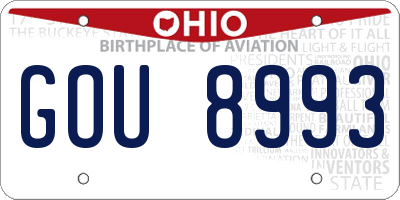 OH license plate GOU8993