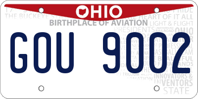 OH license plate GOU9002