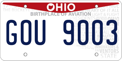 OH license plate GOU9003