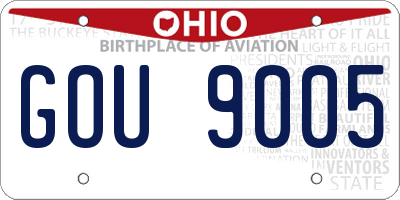 OH license plate GOU9005