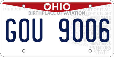 OH license plate GOU9006
