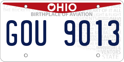 OH license plate GOU9013