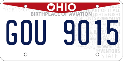 OH license plate GOU9015